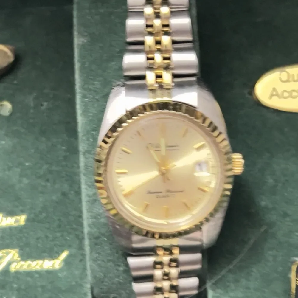 Vintage Dufonte Lucien Piccard Womens Quartz Watch Gold/Silver Tone NIB w/ COA